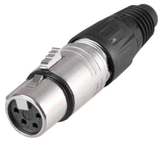 4 Pole XLR Socket, Black - PSG08723