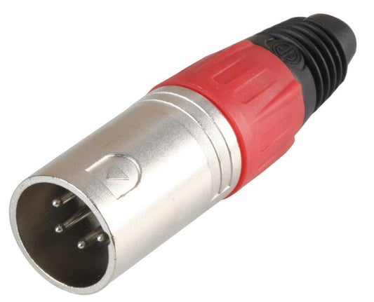 4 Pole XLR Plug, Red - PSG08709