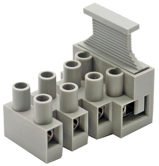 4-Pole Vertical Fuse Terminal Block, No Earth, 450V, 24A - TLF-100EW-4P