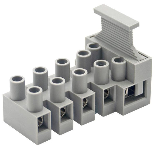 5-Pole Vertical Fuse Terminal Block, No Earth, 450V, 24A - TLF-100W-5P