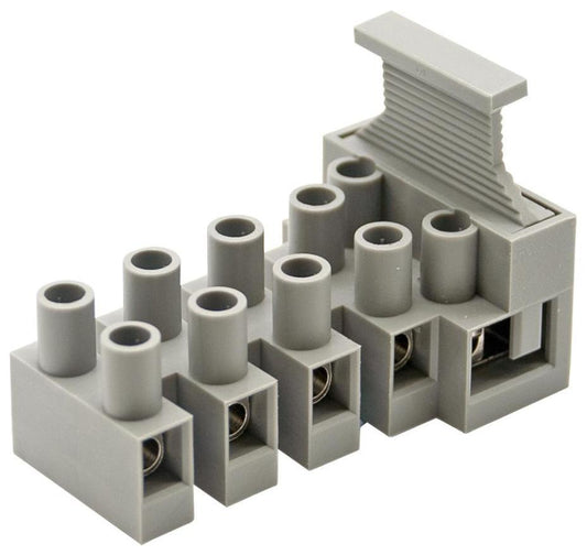5-Pole Vertical Fuse Terminal Block, Earth Screw, 450V, 24A - TLF-100S-5PMS