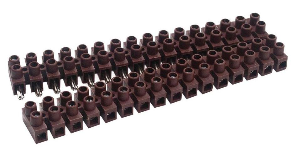 16 Pole Plug &amp; Socket Terminal Block, 450V AC, 35A, Polyamide PA6.6, Brown - HY115/16 FVSP