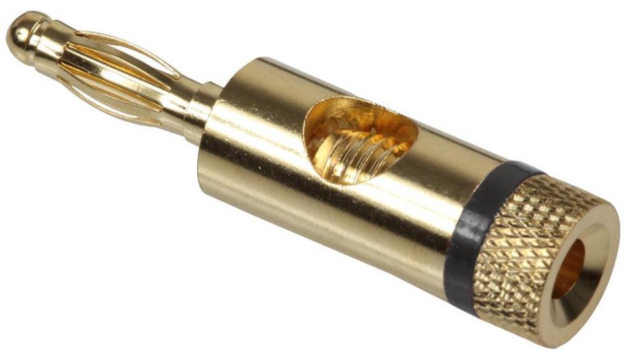 4mm Banana Plug, Gold Plated, Black - PSG08638