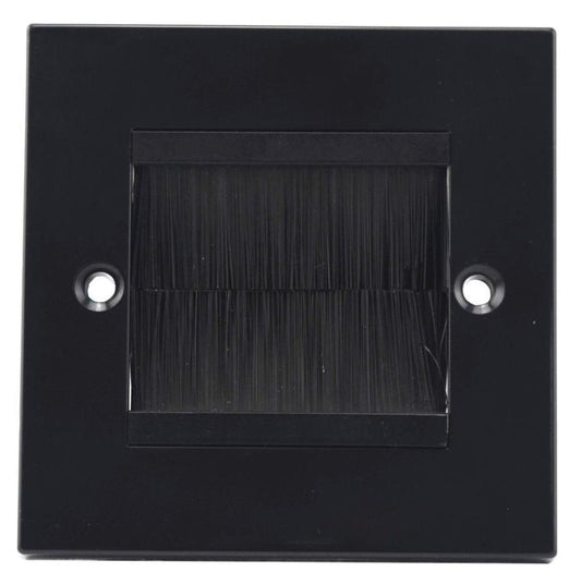1 Gang Faceplate, Black Plate / Black Brush - PSG3273
