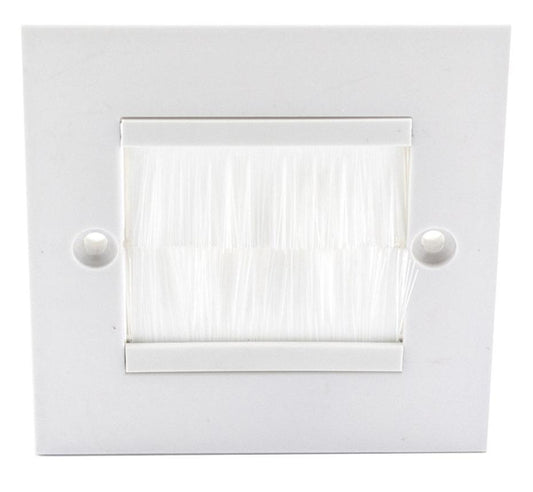 1 Gang Faceplate, White Plate / White Brush - PSG3274