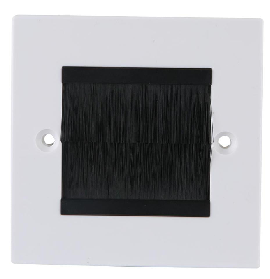 1 Gang Faceplate, White Plate / Black Brush - PSG3275