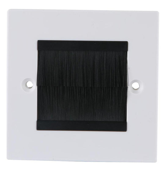 1 Gang Faceplate, White Plate / Black Brush - PSG3275