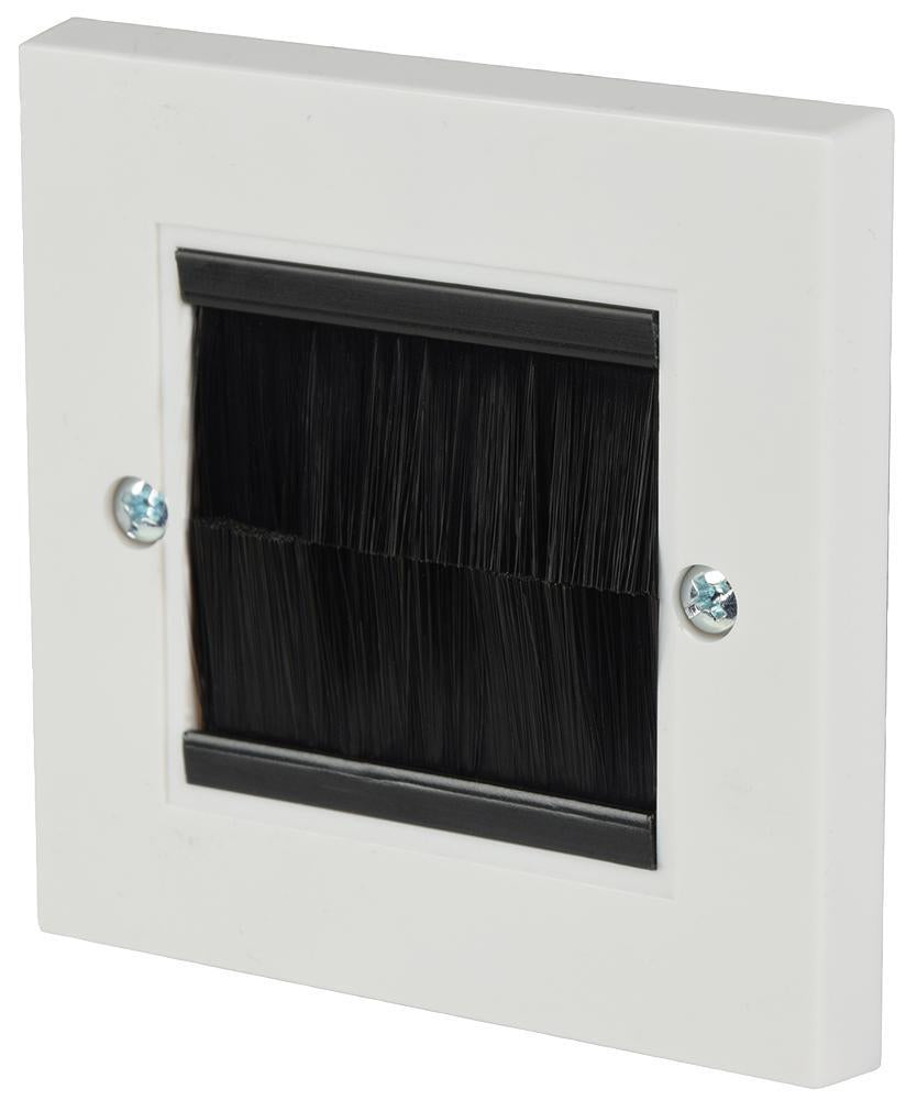 1 Gang Black Brush Plate, White - 123.275UK