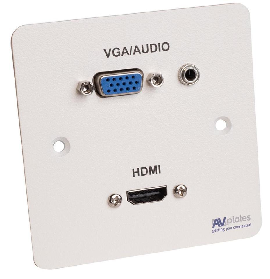 1 Gang VGA/Audio/HDMI Wall Plate - AVP233