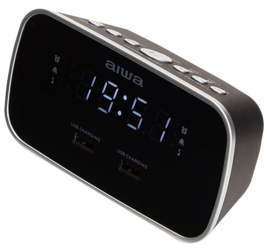 1.5W Dual Alarm Clock Radio with 2x USB Charging Port - CRU-19