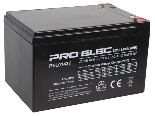 12Ah 12V AGM Lead Acid Battery - PEL01437