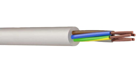 5-Core 3185Y Mains Cable, White, 0.75mm, 100m - PELB0502