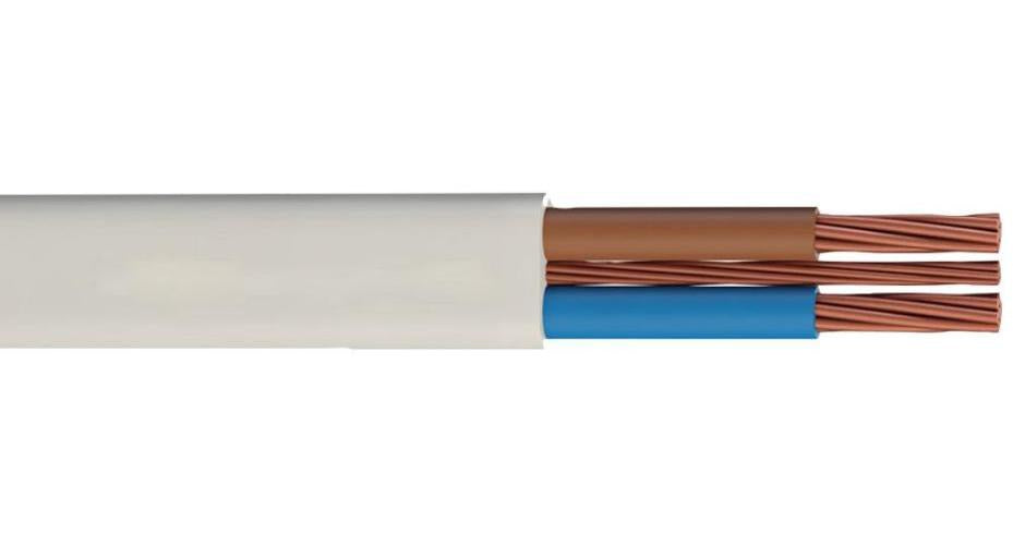 6242B 2 Core Twin &amp; Earth Cable, White, LSZH, 1mm, 100m - 6242B1W100