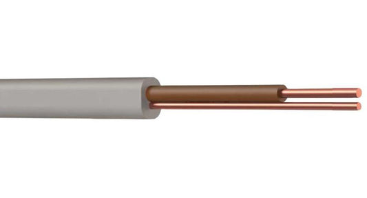 6241Y Single Core &amp; Earth Cable, Grey, Brown Core, 1.50mm, 50m - 6241YH1.5BR50