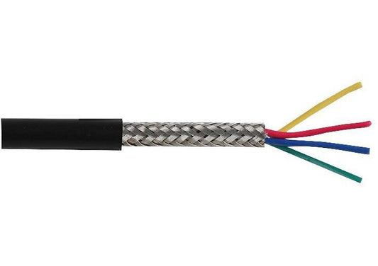16-2-4A 4 Core Screened Cable, 0.2mm, Black, 25m - PELB0692