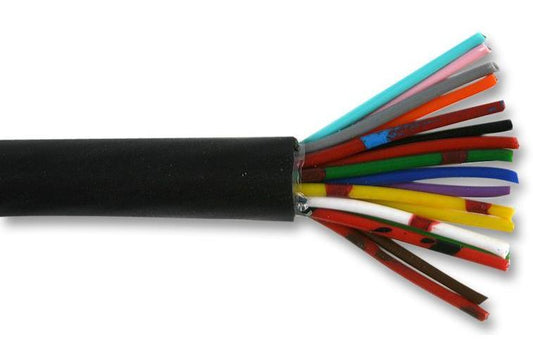16-2-25A 25-Core Unscreened Cable, 0.2mm, Black, 100m - MP002396