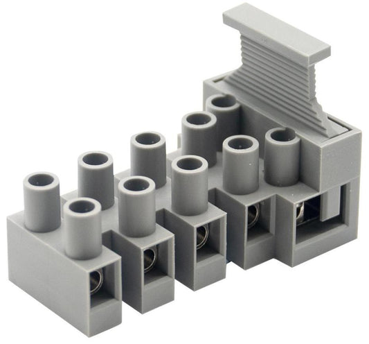 5-Pole Vertical Fuse Terminal Block, No Earth, 450V, 24A - TLF-100EW-5P