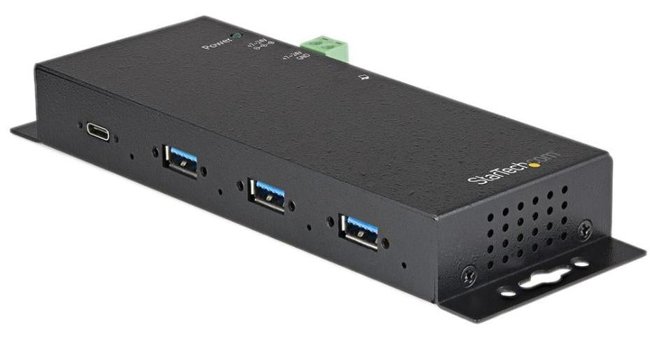 4 Port Industrial USB 3.2 Gen 2 Hub with Surge &amp; ESD Protection, USB-C/USB-A to 1x USB-C 3x USB-A - HB31C3A1CME