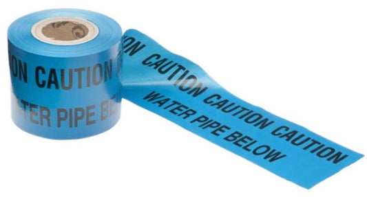 "Water Pipe Below" Warning Tape, 150mm x 365m - 0026150365BWA