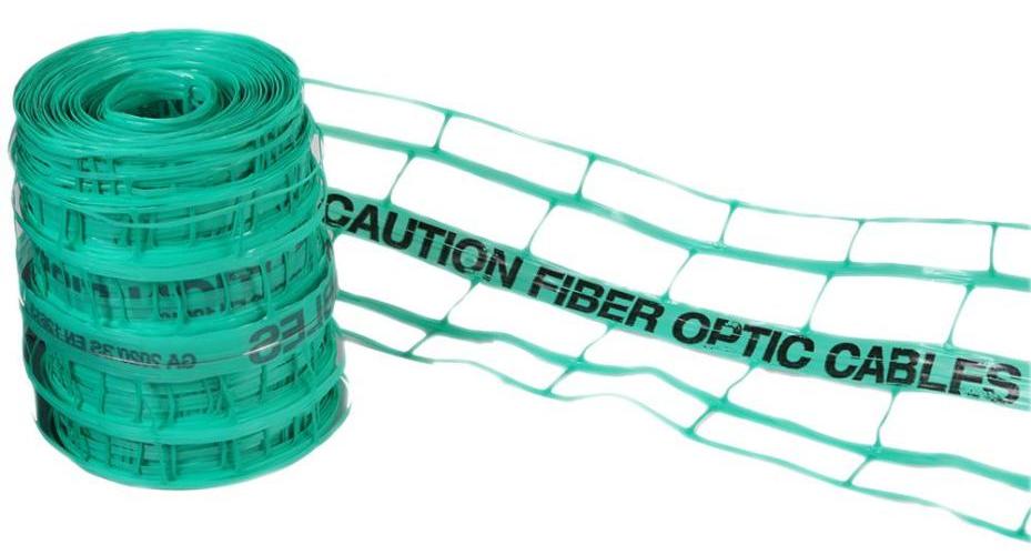 "Caution Fibre Optic Cable Below" Detectable Warning Tape, 200mm x 100m - 0026200100CFO-D