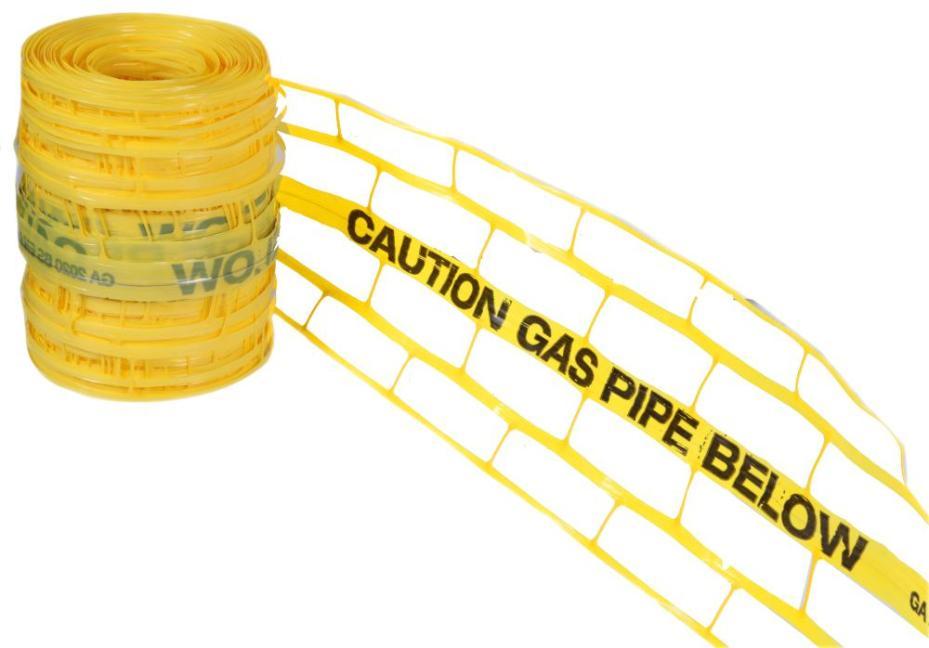 "Caution Gas Pipe Below" Detectable Warning Tape, 200mm x 100m - 0026200100CG-D