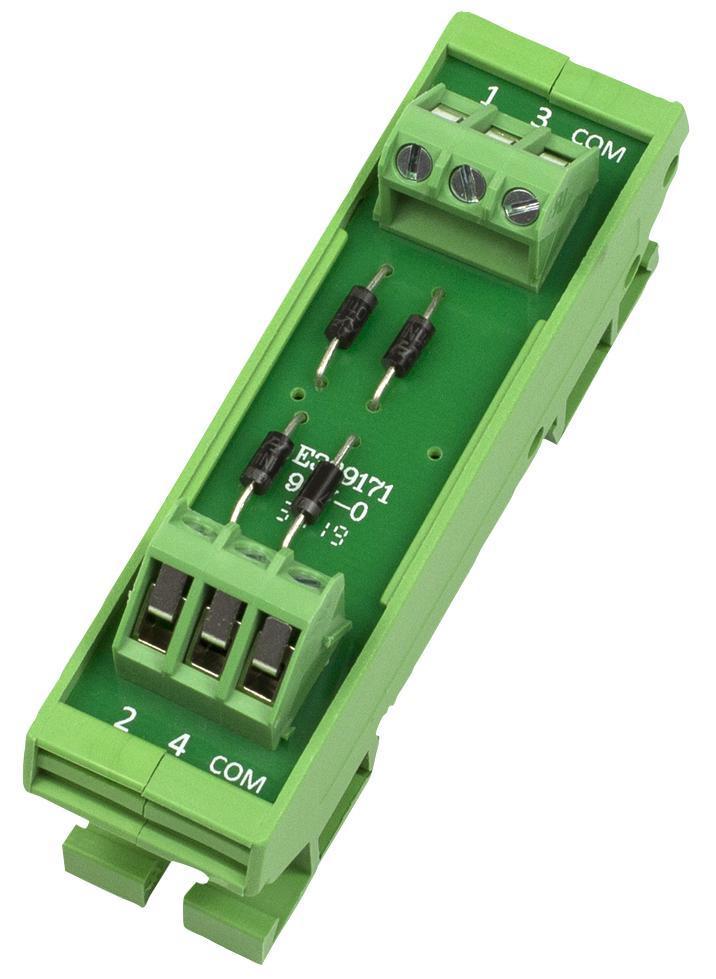 4 Way Diode 35mm DIN Rail Module, Common Cathode - CIM/4W-DIOCC