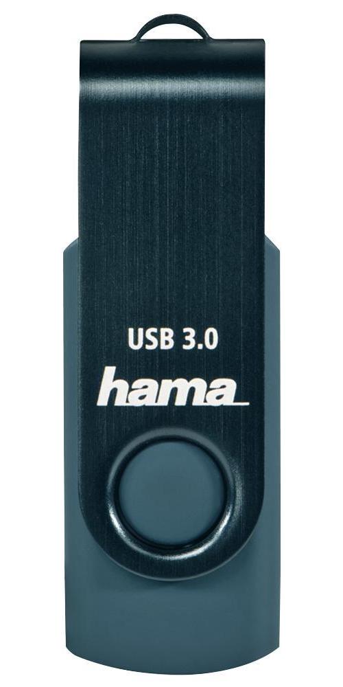 128GB Rotate USB 3.0 Flash Drive - 70MB/s, Petrol Blue - 00182465