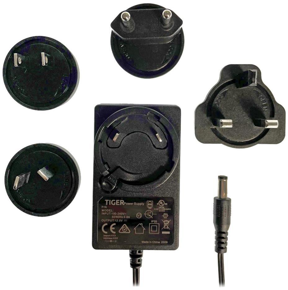 12V, 2A, 24W International Interchangeable Plug In Power Supply, 2.1mm Plug - TP1126
