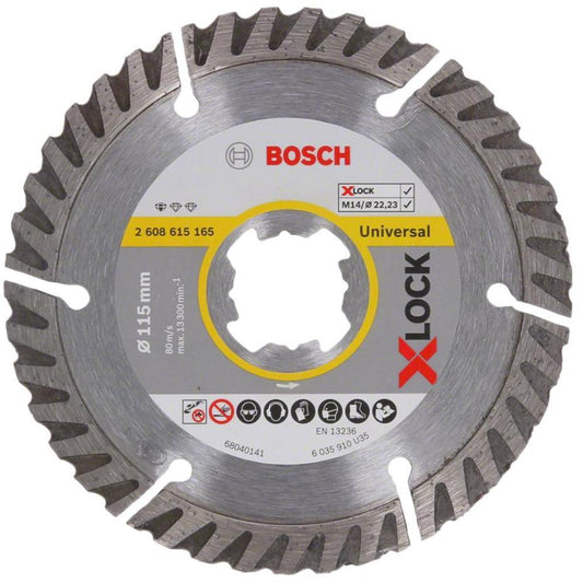 4 1/2" (115mm x 2mm x 22.23mm) Angle Grinder X-LOCK Universal Diamond Cutting Disc - 2608615165