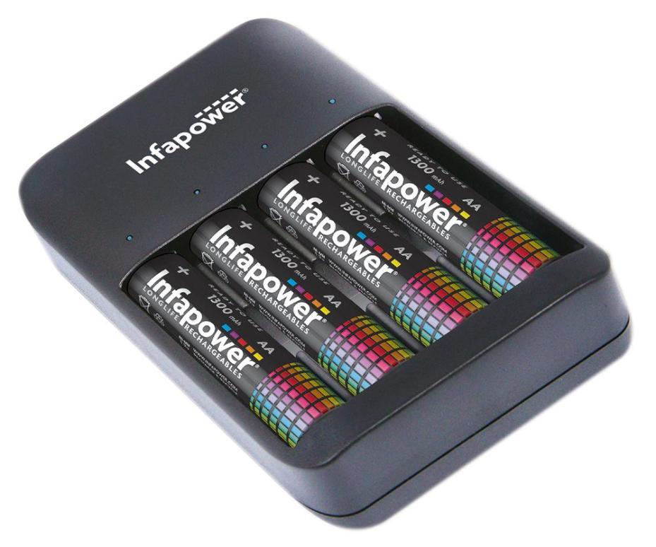 4 Channel USB AA/AAA NiMH Battery Charger with 4x AA Batteries - C015