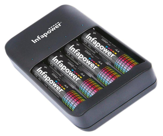 4 Channel USB AA/AAA NiMH Battery Charger with 4x AA Batteries - C015