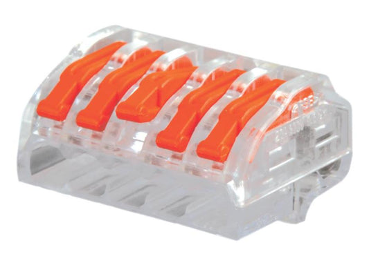 5 Pole Terminal Block / Splicing Connector with Lever Lock, 4mm, 450V AC, 32A - MP007141