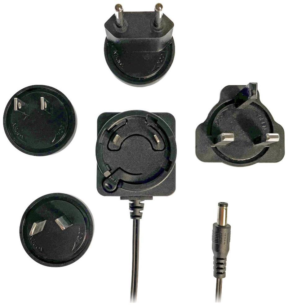12V, 500mA, 6W International Interchangeable Plug In Power Supply, 2.1mm Plug - TP1019