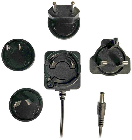 12V, 500mA, 6W International Interchangeable Plug In Power Supply, 2.1mm Plug - TP1019