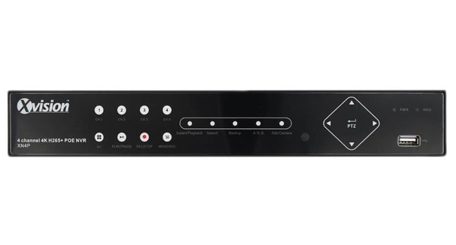 4 Channel 4K/8MP NVR, 1TB HDD - XN4P-2-1T