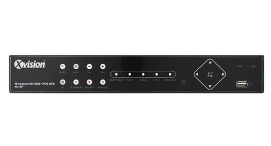 16 Channel 4K/8MP NVR, 1TB HDD - XN16P-2-1T