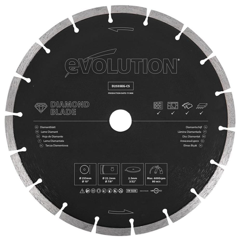 10" (255mm x 22.23mm) General Purpose Diamond Cutting Blade - D255SEG-CS