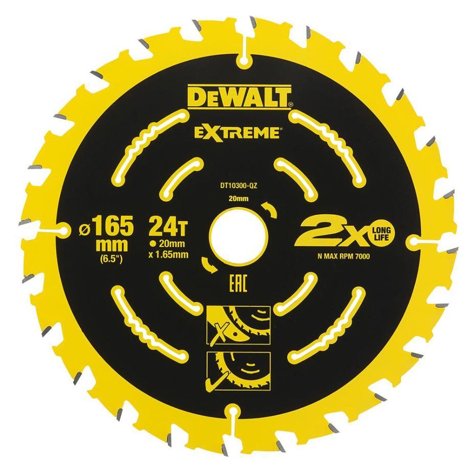 165mm x 24T x 20mm Extreme 2nd Fix Circular Saw Blade - DT10300-QZ