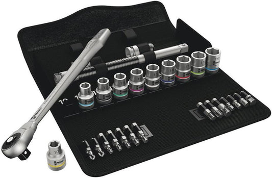1/2" Zyklop Metal Push Ratchet &amp; Socket Set, 28 Piece - 05004077001