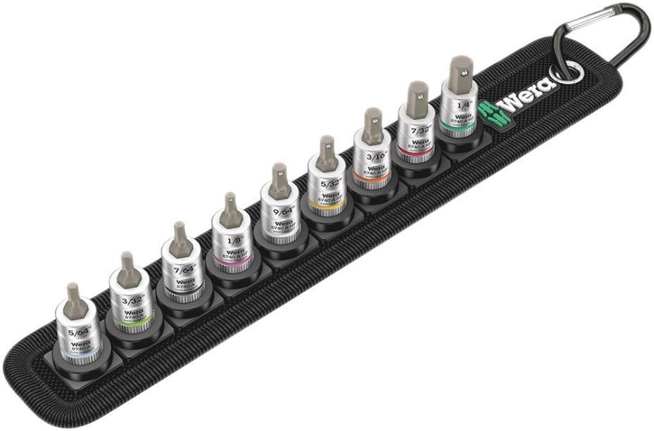 1/4" Zyklop Hex-Plus Holding Function Imperial Bit Socket Set, 9 Piece - 05003884001