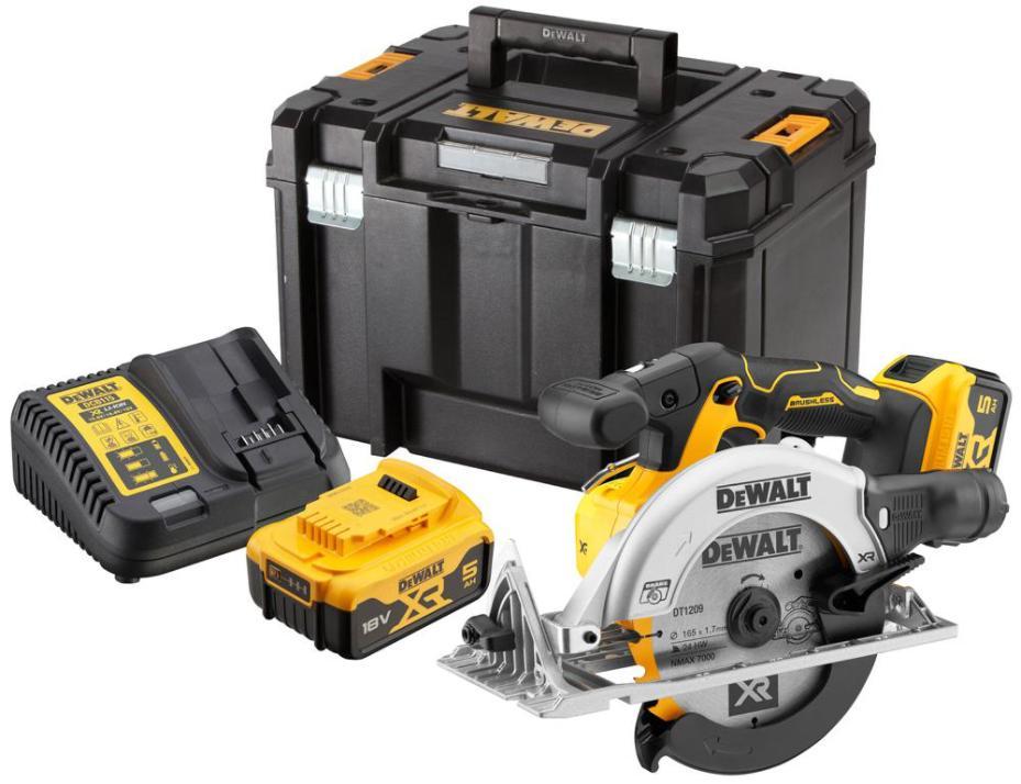 165mm 18V XR 2x 5Ah Li-Ion Brushless Cordless Circular Saw Kit - DCS565P2-GB