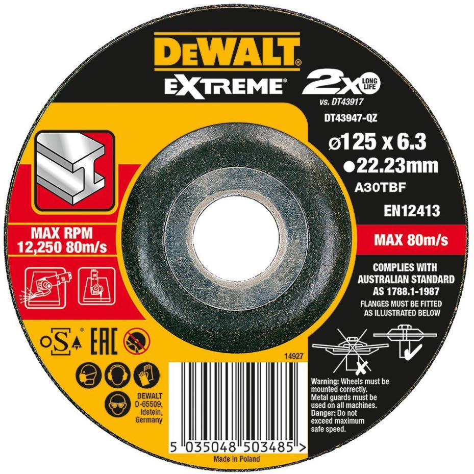 4 1/2" (115mm x 1.2mm x 22.23mm) Angle Grinder High Performance Thin Cutting Discs, 10 Piece Tin - DT43921-QZ