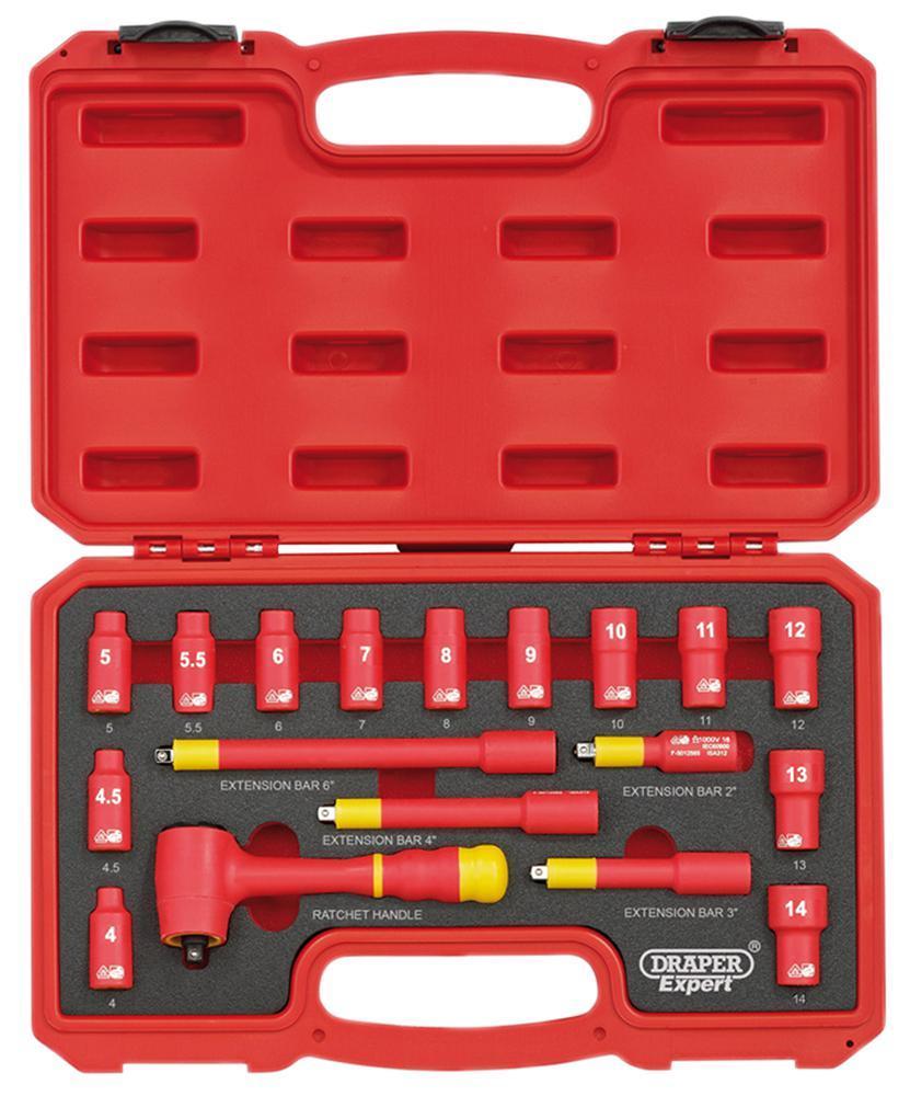 1/4" VDE Insulated Socket Set, 18 Piece - 31037