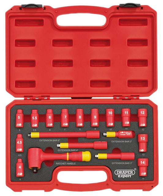 1/4" VDE Insulated Socket Set, 18 Piece - 31037