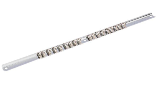 1/4" Square Drive Metal Socket Rail Retaining Bar, 18 Clips (400mm) - 50548