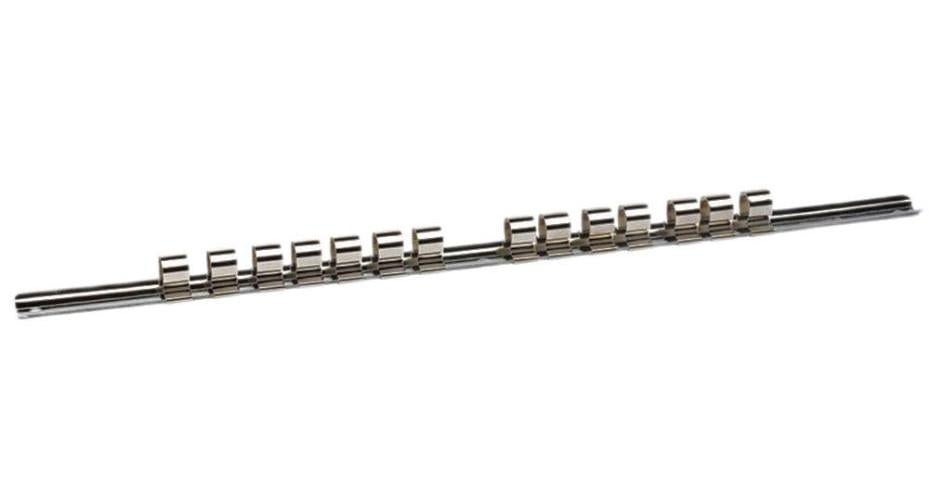 1/2" Square Drive Metal Socket Rail Retaining Bar, 14 Clips (400mm) - 50583