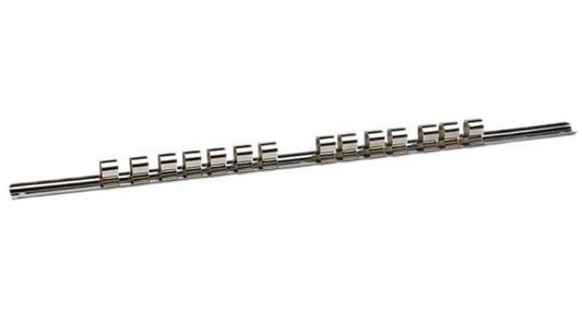 1/2" Square Drive Metal Socket Rail Retaining Bar, 14 Clips (400mm) - 50583