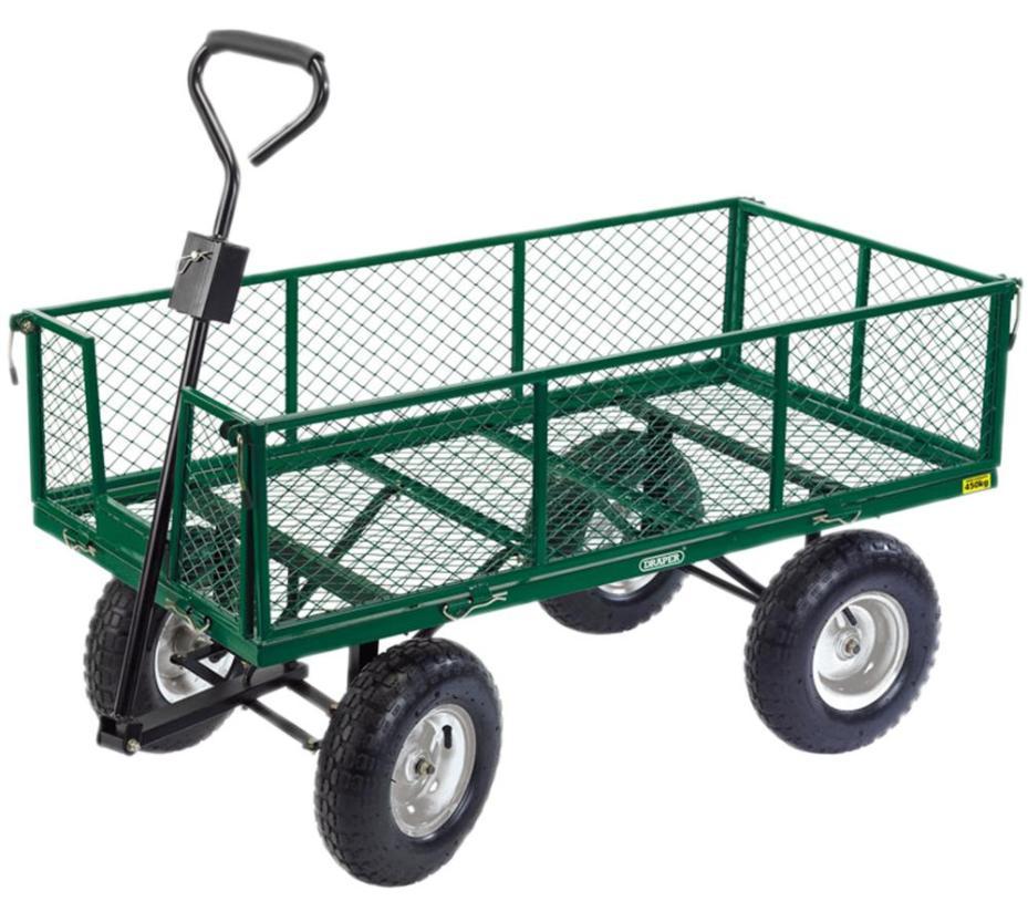 450kg Heavy Duty Steel Mesh Gardener's Cart / Trolley - 85634
