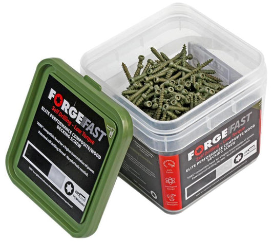 4.5mm x 60mm Torx Reduced Countersunk Green Treated Decking Screws, 500 Tub - FFDSC4560GT