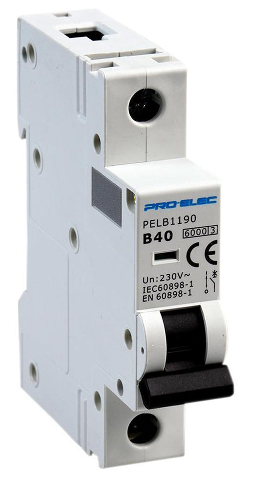 40A Single Pole MCB, B Curve, 6kA - PELB1190